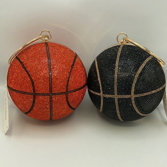 24HR DROP ⬇️ Black Left only Custom rhinestone crossbody basketball purse/clutch - Picture 1 of 5